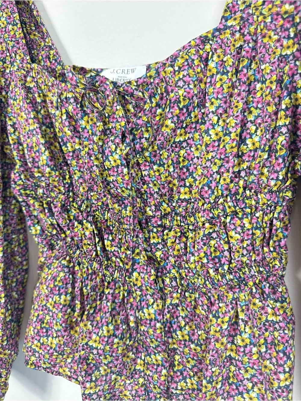 J Crew Purple Liberty Floral Square-Neck Smocked Peplum Top 4 Busy Izzy Purple